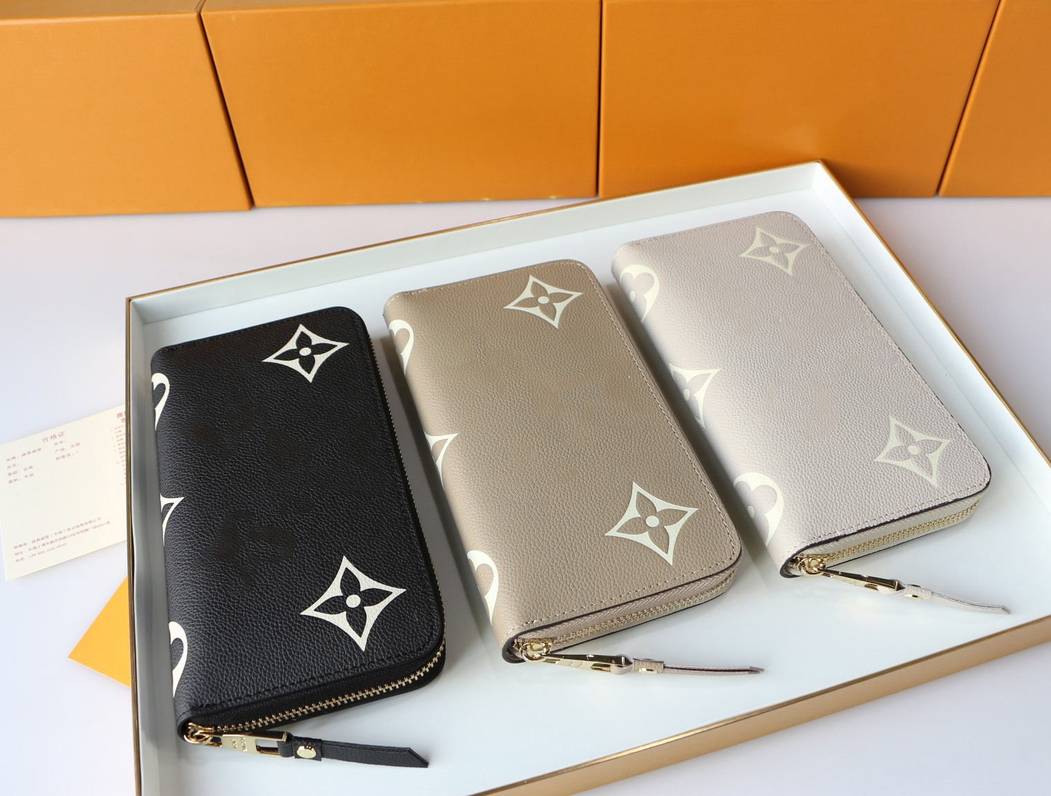 

Fashion top quality women purse cards luxury leather designer famous brand long chain letter pattern with boxes size 19.5-10.5-2.5cm m80481