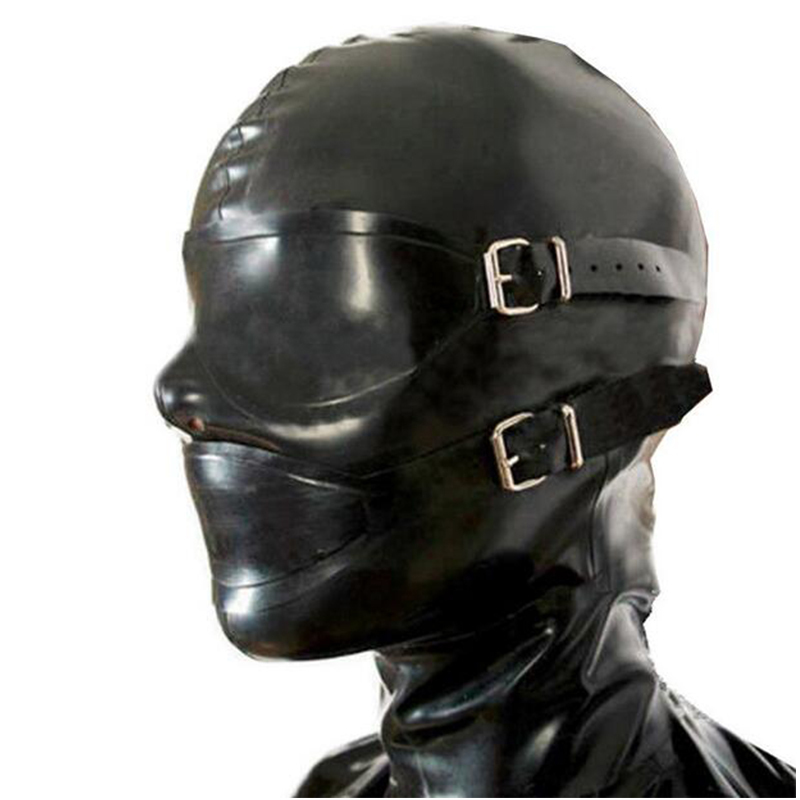 

sexy lingerie design sexy products handmade customize size female women Latex Mask Hoods back zipper Fetish plus size, Black