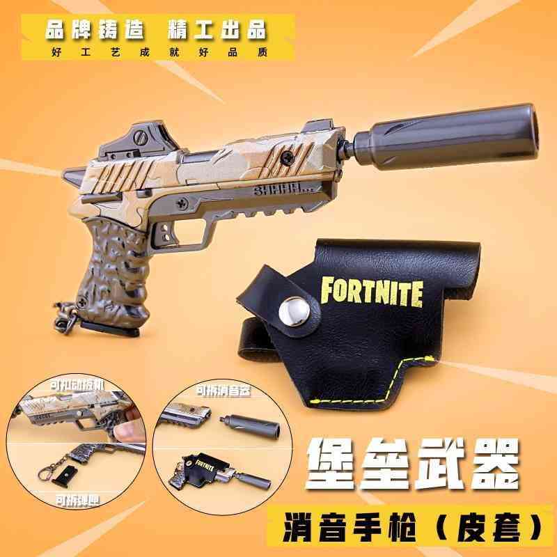 

night fortnite surrounding fortress seiko silencer pistol toy model alloy weapon