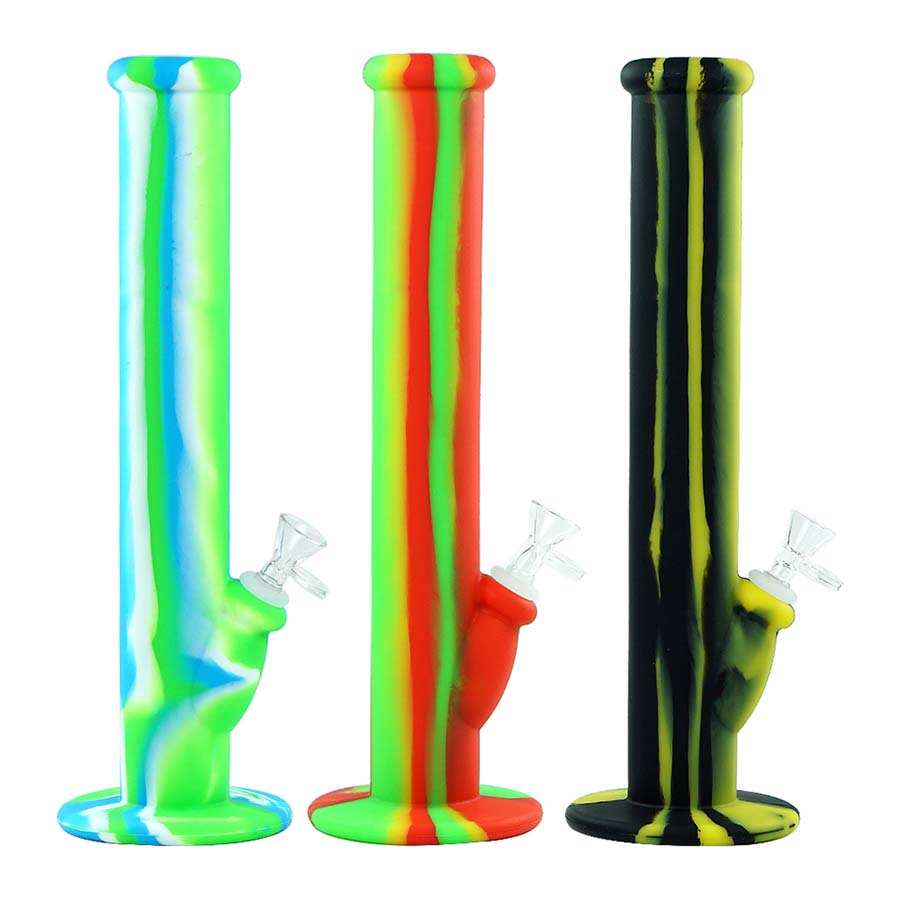 

14'' straight bong water pipe Silicone Shisha Hookah tobacco smoking pipes Bongs