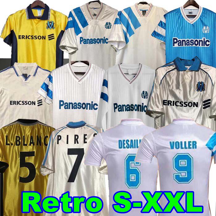 

90 91 93 98 99 00 Retro Commemorate Shirt BALNC DESCHAMPS PAPIN BOLI DESAILLY Soccer Jersey Dugarry VOLLER Marseille Football PIRES Ravanelli, 1996