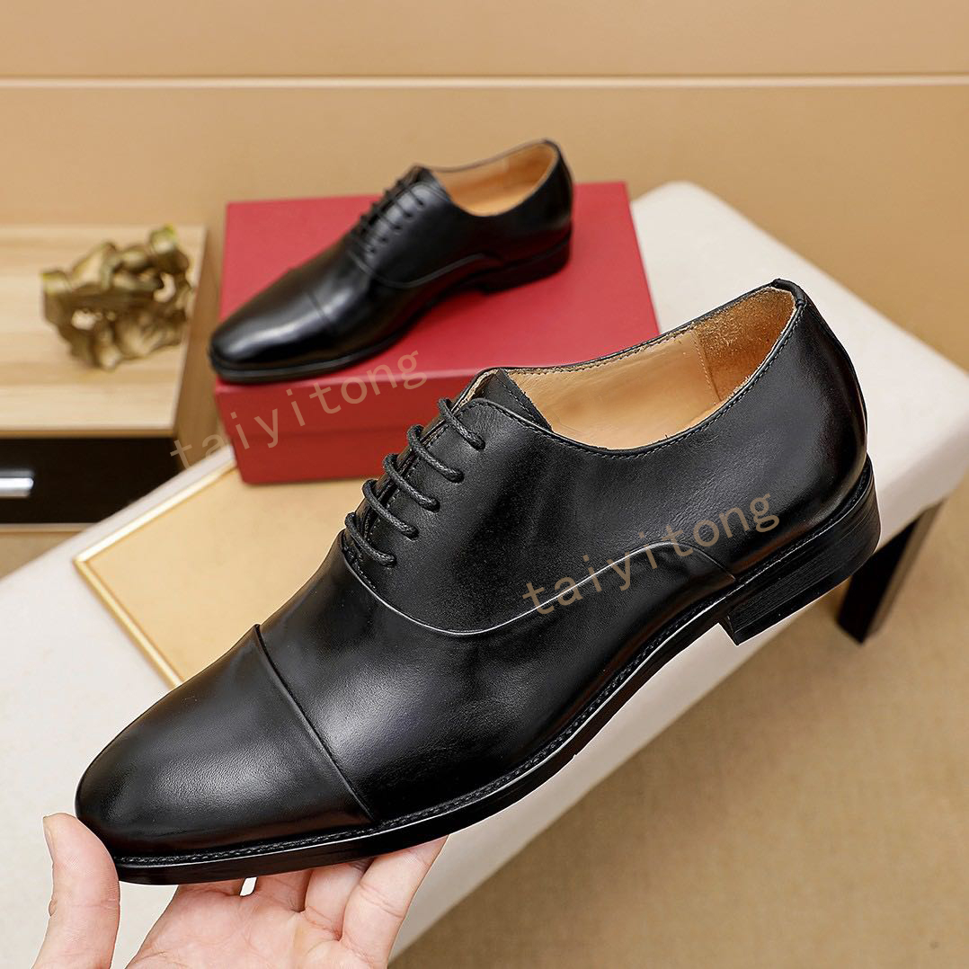 

Dress Shoes Men Elegant Black Brown Genuine Leather Pointed Toe Mens design Business Oxfords Gentlemen Party Wedding Comfort Shoe