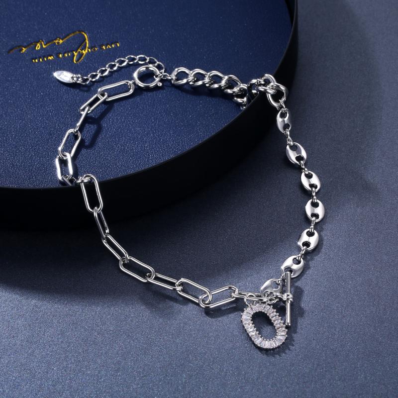 

Pendant Necklaces Women Geometric Zircon Commemorative Hip-hop Stainless Steel Short Nceklace Individually Wrapped Clavicle Chain Jewelry Gi