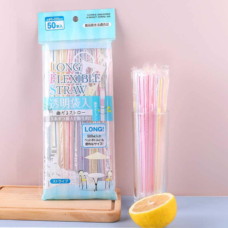 

Japanese beverage straws fruit juice disposable flexible straws each independently packaged straws for children and pregnant women