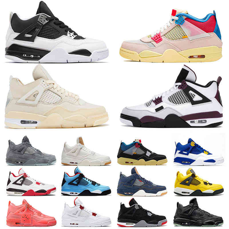 

x Jumpman 4 Men Women 4s Shoe Sail Union Cactus Jack Sneakers Stock, B53 40-47 white