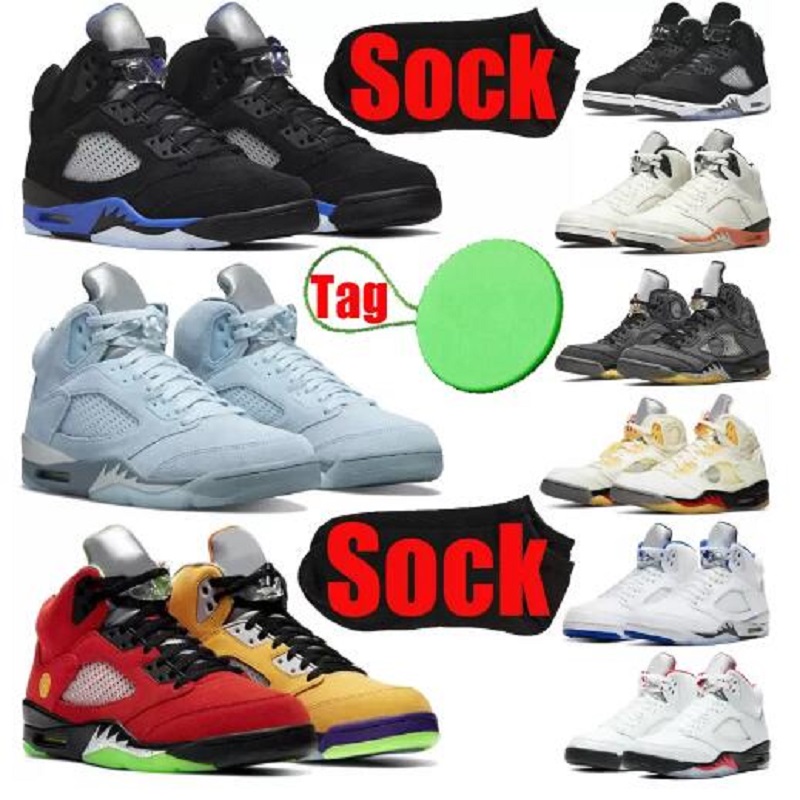 

2022 Racer Blue men basketball shoes 5 5s jumpman Sail Metallic UNC Jade Horizon Oreo Quai 54 Bluebird What The Shattered Backboard mens trainers sports sneakers, # 6