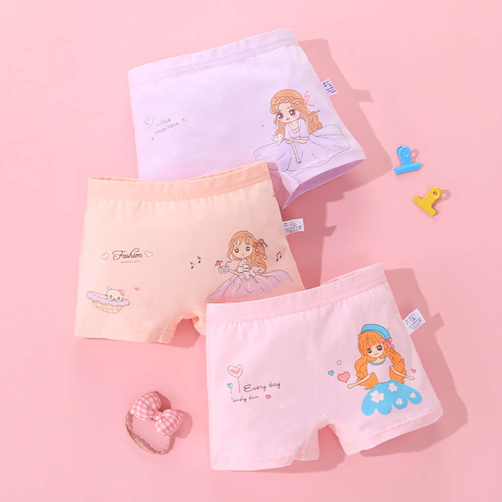 

Girls' children's underwear Pure Cotton Boxer Shorts quadrangle middle and big primary school Princess, Camo