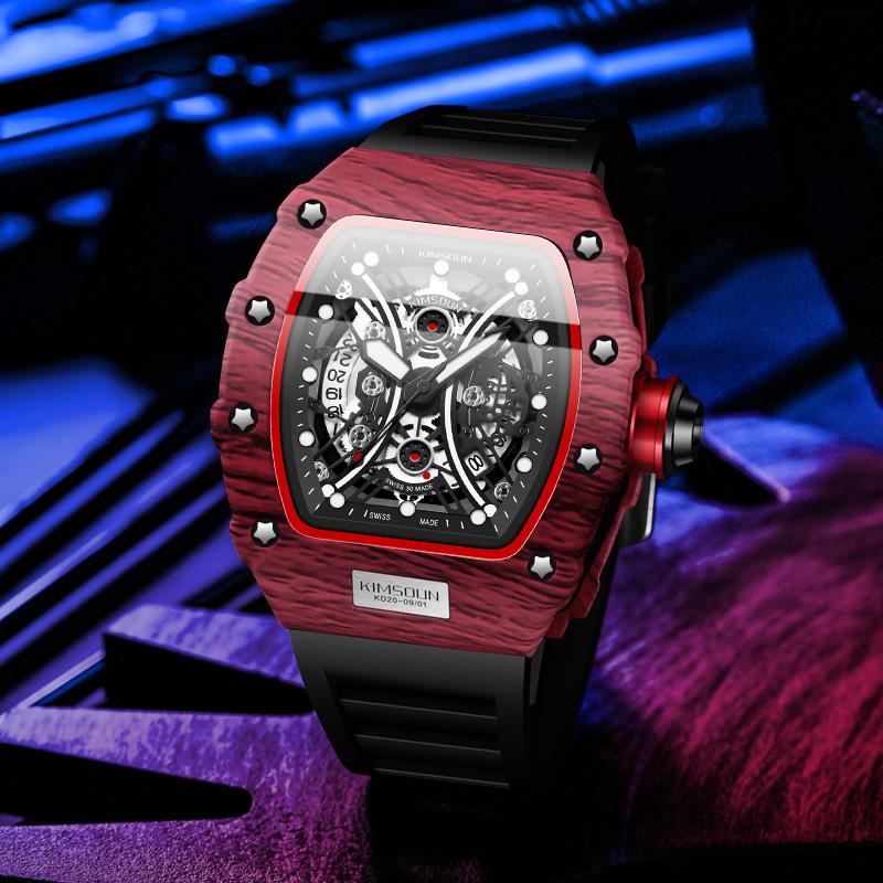 

Wristwatches Cool Trend Men's Watch Top Quality KIMSDUN Luxury Waterproof Quartz Tonkin Silicone Sports RM Male Clock Relogio Masculino, Slivery;brown