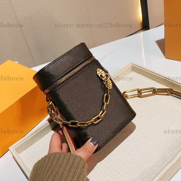 

Buckle Phone Box Cross Body Bag Brown Gold Monograms coated canvas designers Womens Handbags Purses Wallet M44914 Small Chain Bags, 01