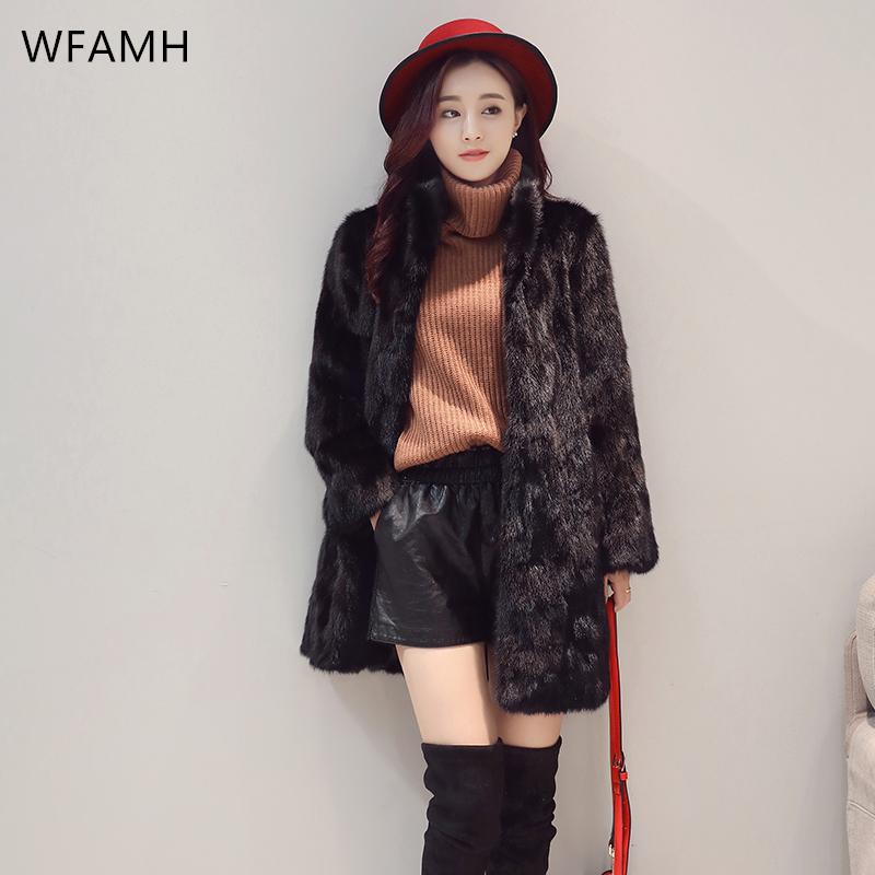

Women' Fur & Faux Off-season Clearance Fashion Mid-length And Mink Coat For Women Winter Thick Warm Plus Size, Round neck
