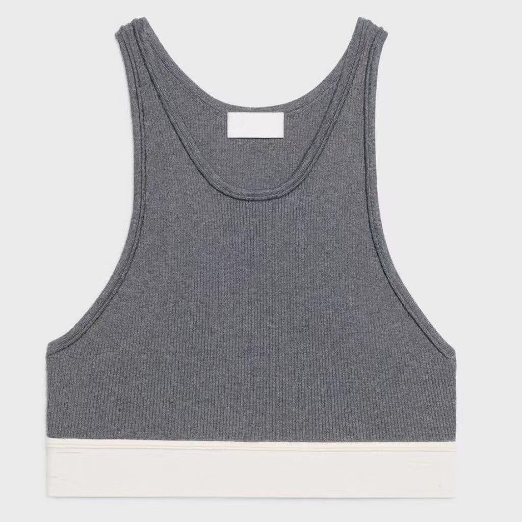 

Women Designer Clothing Tanks Caims T Shirt gray red Stripe Summer fit Tops Femme tracksuits yoga crop top workout tanks for woman sexy outwear trendy tee short sleeve, No.2