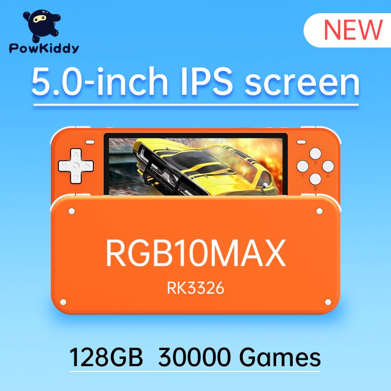

Portable Game Players POWKIDDY RGB10 PRO MAX Retro Open Source System Handheld Console RK3326 RGB10MAX IPS Screen 3D Rocker Children's Gift