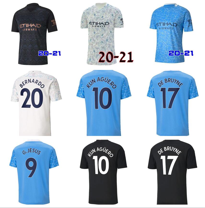 

man kit 2021 G.JESUS Soccer Jerseys 20 21 Home City KUN AGUERO SANE MAHREZ Football shirt uniform, Black;yellow
