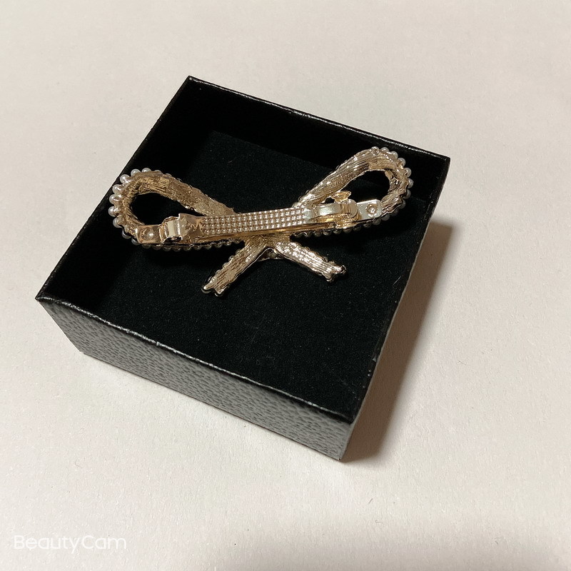 

Vintage bow pearl rhinestone spring clip C hairpin side clip bangs clip for ladies collection Luxury Hair Accessories Item vip gift, Golden;silver