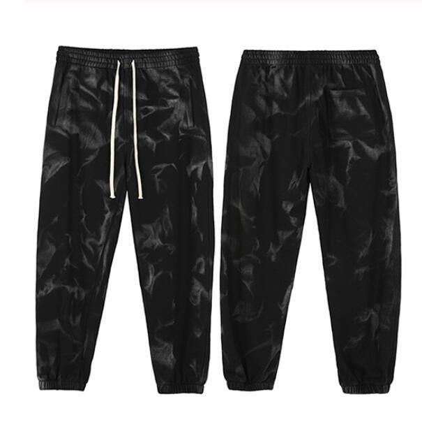 

Men Hip Hop Sweatpants Streetwear Dark Style Tie Dye Baggy Joggers 2020 Autumn Winter Cotton Track Pants Harem Trousers, Black