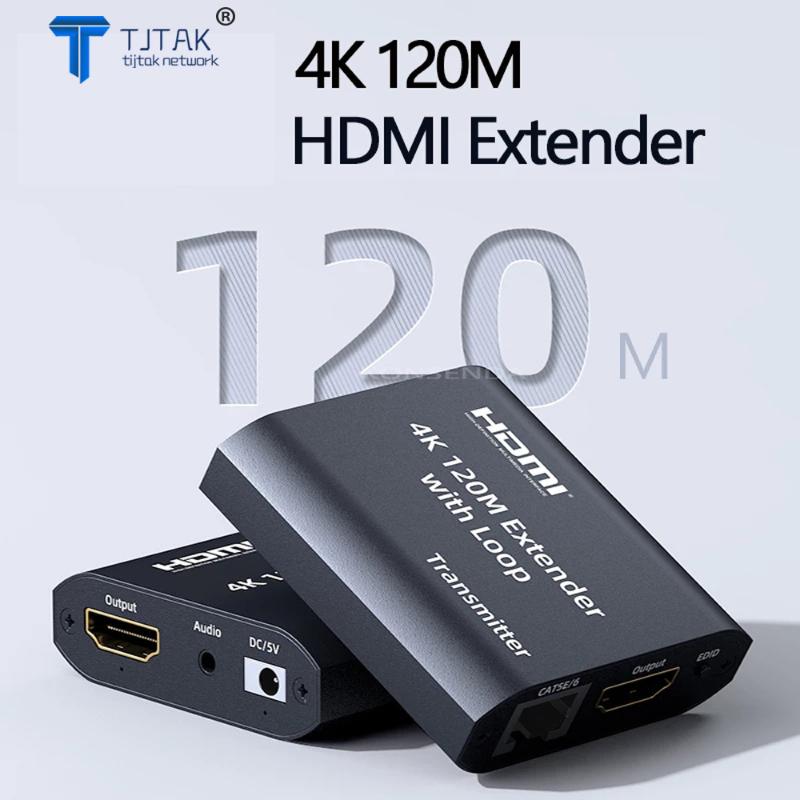 

Audio Cables & Connectors 4K -compatible Extender 120M With Loop Out Over Cat5e/6 RJ45 LAN Ethernet Kit EDID For PS4 TV PC Laptop