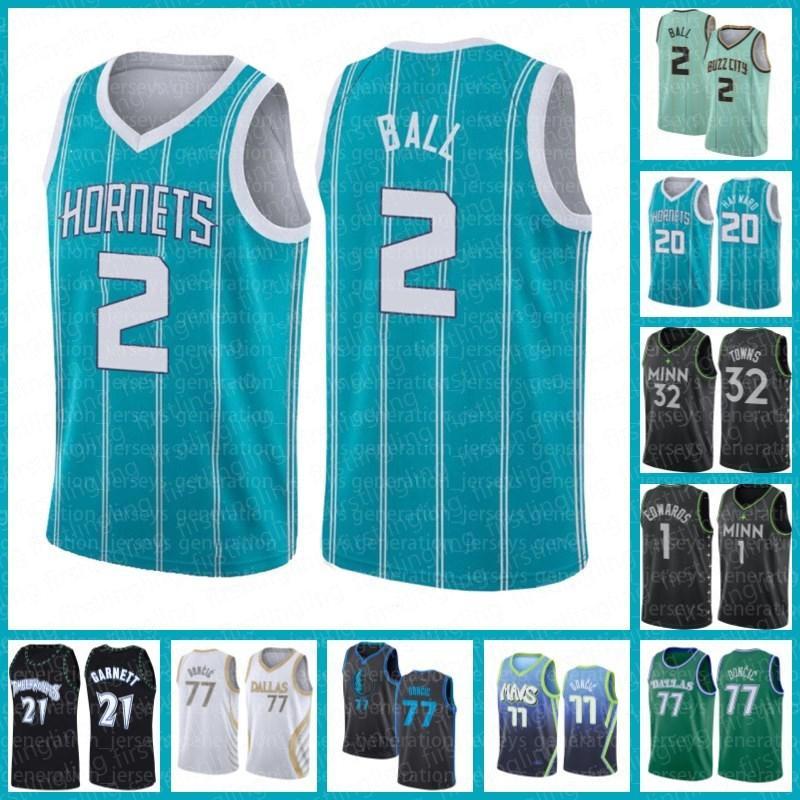 

Doncic Jerseys Dallas Mavericks Jersey Luka 77 Charlotte Hornets Lamelo 2 Ball Gordon 20 Hayward Anthony 1 Edwards Men