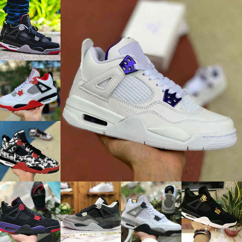 

Sail 2021 New 4 Mens Basketball Shoes 4s Mushroom Cream Deep Ocean Neon Metallic Pack Royalty Cactus Jack White Cement 4s Pure Money Trainer