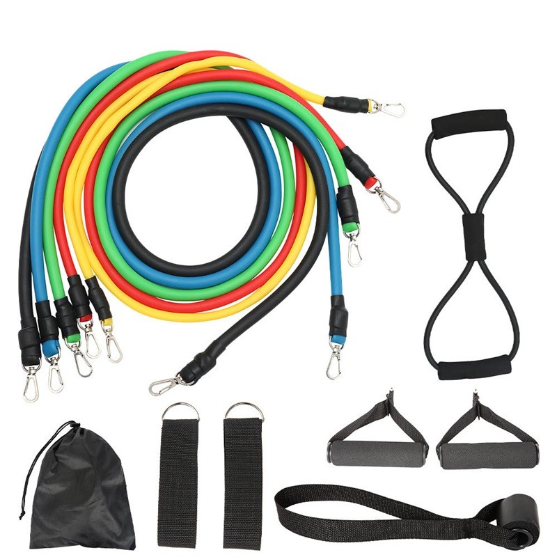 

11PCS Resistance Band Set Yoga Pilates Latex Exercise Fitness Tube Workout Band Rubber Band Stretch Training Home Gyms Workout 284 B3