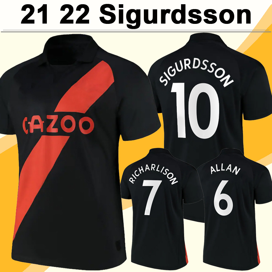 

21 22 KEANE ALLAN Mens Soccer Jerseys SIGURDSSON Y. MINA ANDRE GOMES Home Away Black 3rd Football Shirt RICHARLISON DIGNE Short Sleeve Uniforms, Home no patch