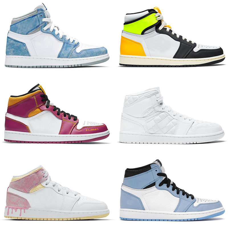 

Top quality Jumpman 1 Basketball Shoes 1s Sports Sneakers Hyper Royal Mid Familia University Blue Volt Gold Paint Drip White Quilted Men Women Trainers Walking, A16 36-46 shattered backboard 3