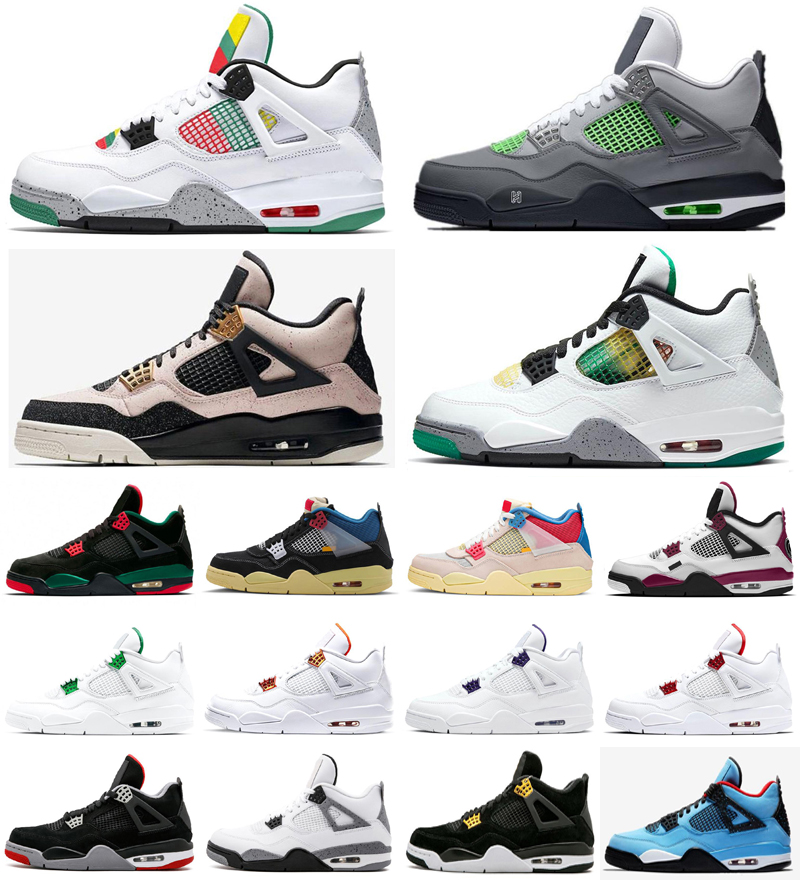 

University Blue Black Cat 4 4s Mens Basketball Shoes Hype Royal Pine Green Obsidian UNC What The White Cement Bred Sports Women Sneakers, As photo 14