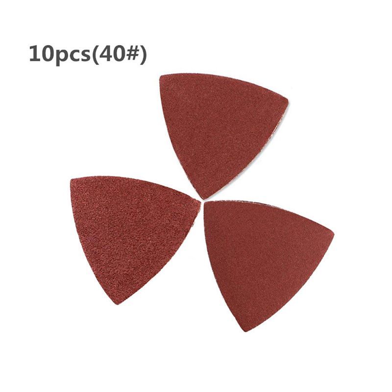 10-Pcs Triangle Grinder Sheet Paper Pad 80 mm Polishes Sheet Paper Grit 40-800 40JA-image-692839472