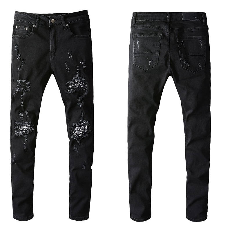 

2021 Amiry New Men's Luxury Designers Denim Jeans Holes Trousers Biker Pants #666