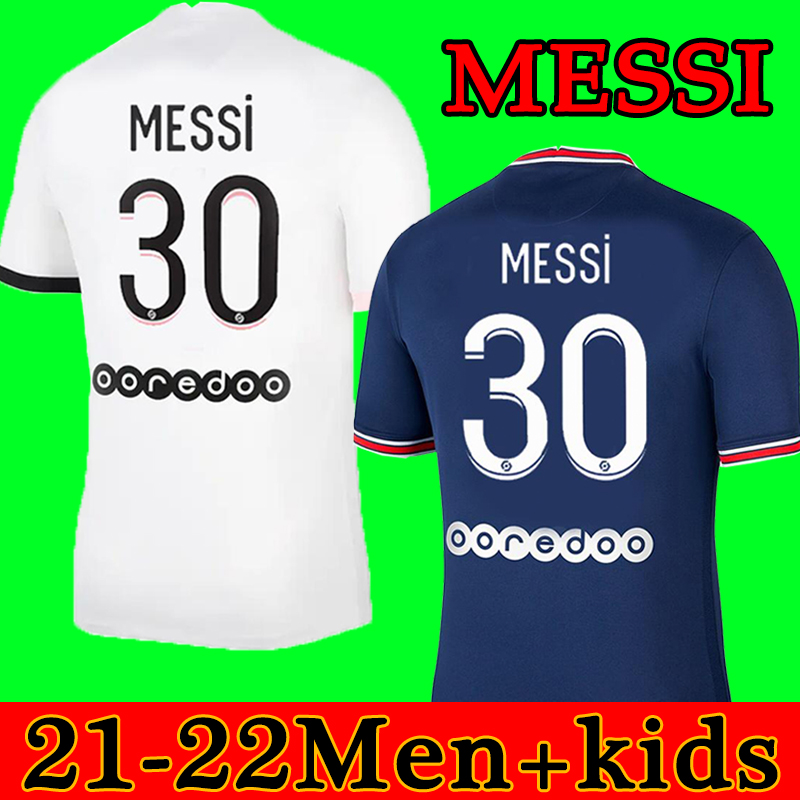 

MESSI MBAPPE jerseys HAKIMI SERGIO RAMOS 21 22 Maillots de football 2021 2022 MARQUINHOS VERRATTI Soccer men kids kit shirts uniforms enfants maillot foot, 21/22 away men+patch2