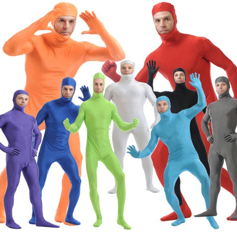 

Men's Tracksuits Women's Lycra Spandex Full Body Stretch Costume Zentai Suit Open Face Halloween Zipper Large, 7hh1108045-f-m