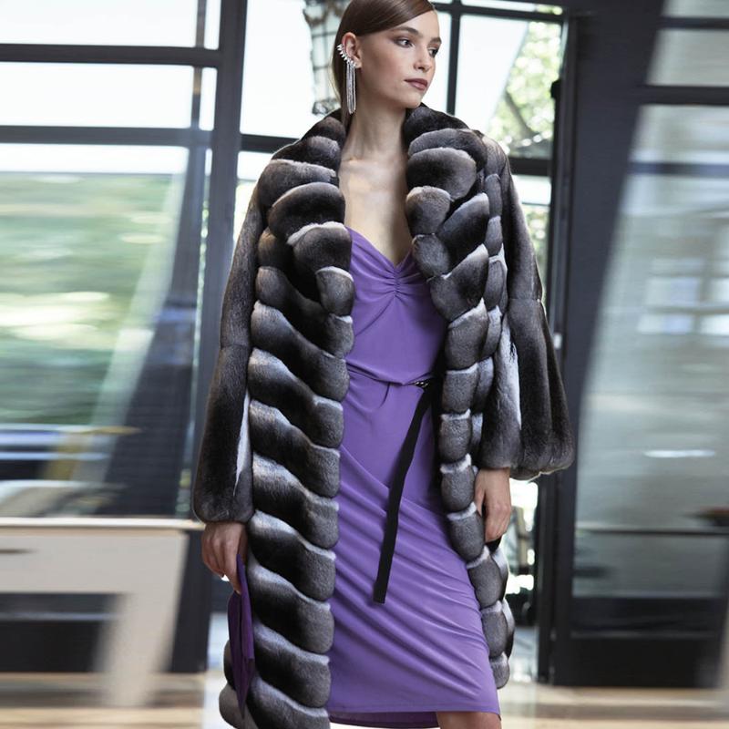 

Women's Fur & Faux Real Coat Winter 2021 High Quality Genuine Rex Coats Whole Skin Natural Overcoats Lapel Collar, Black