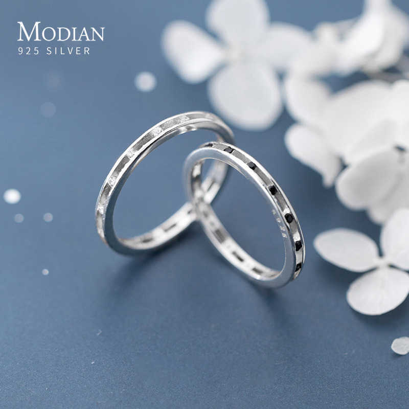 

Vintage 925 Sterling Silver Crystal Geometric Round Stackable Finger Rings for Couple Fashion Simple Ring Fine Jewelry 210707