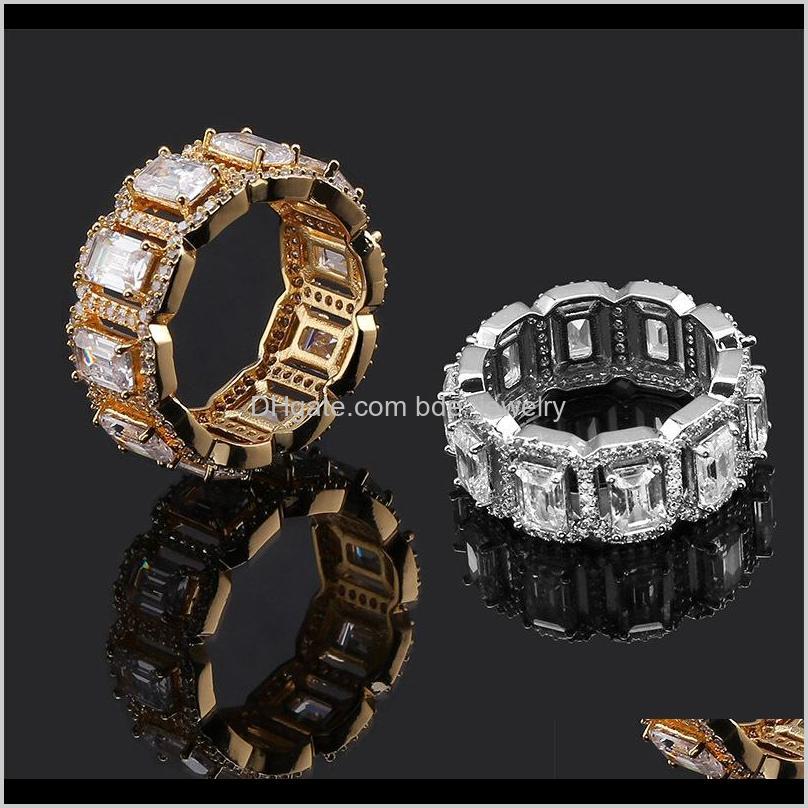

With Side Stones Jewelryluxury Designer Jewelry Men Rings Bling Diamond Wedding Bands Hip Hop Jewlery Iced Out Love Ring Gold Sier Fashion An
