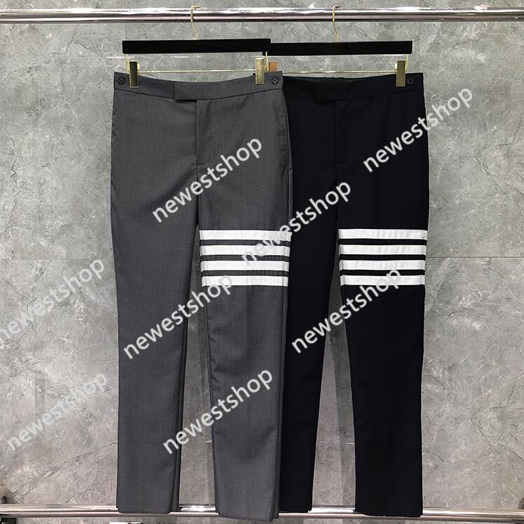 

2021 Fashion Tb Pants Men Casual Suit Men's Striped Spring and Autumn Straight Formal Trousers Ins, Blue