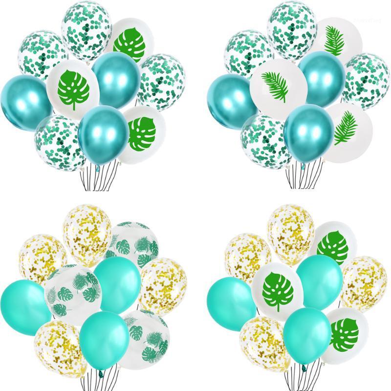 

Party Decoration 10pcs Green Balloons Leaves Jungle Decor Globos Summer Wedding Hawaii Birthday Tropical Theme Metallic Baloons