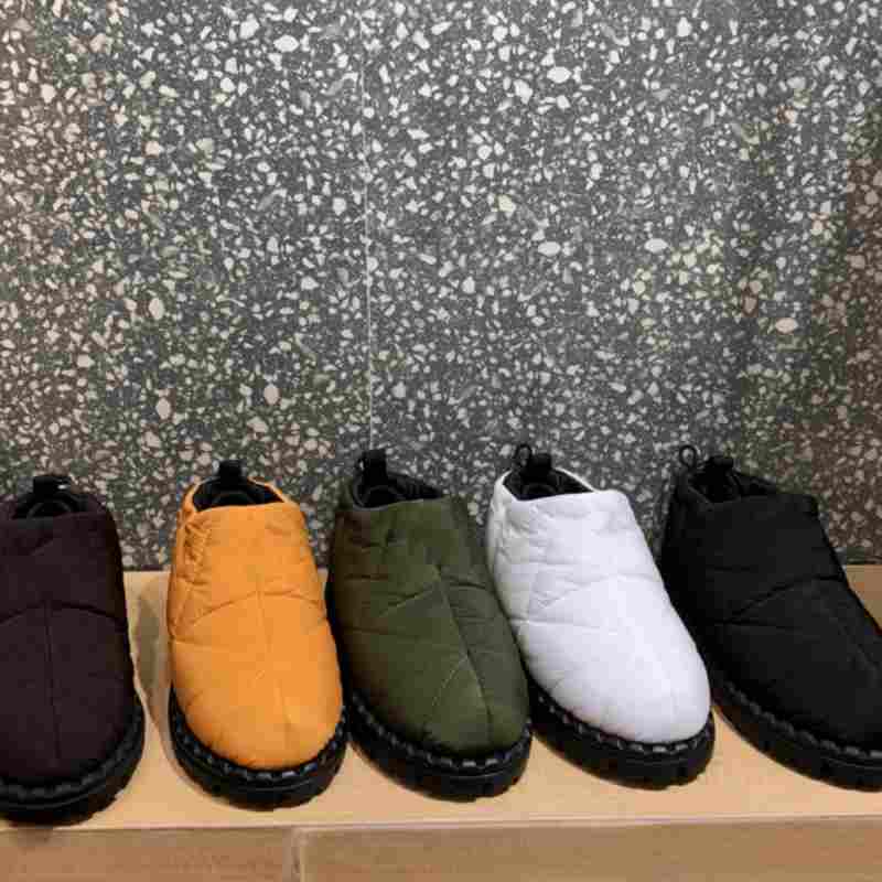 

Quilted nylon slip-on shoes Elastic band snow boots Waterproof nylon slippers Geometric logo upper, Color5