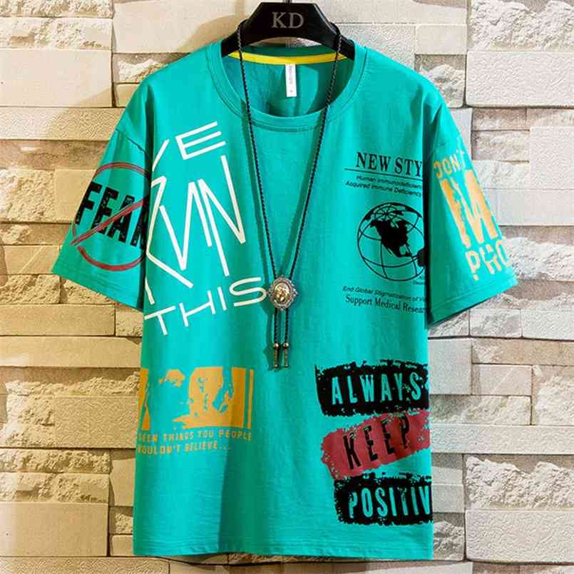 

Men Streetwear T-shirt Tops 3 colors Cotton O-Neck Printed High Quality Top Tees Male coat Size M-3XL 210721, Black