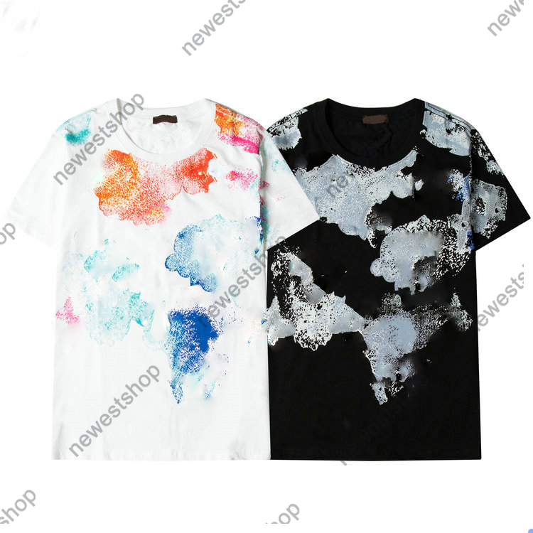 

2021 summer designer Casual classic letter print Tshirts paris clothes fashion T-shirt color Graffiti printing t shirt women tshirt tee tops, White;black