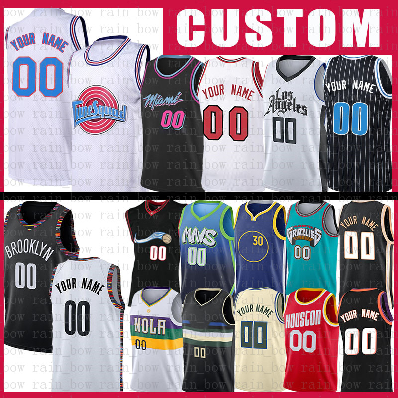 

S- CUSTOM Any Name Any Number Movie Space Jam Tune Squad Jersey 2021 New Mesh Retro Los custom Angeles Mens Basketball Jerseys