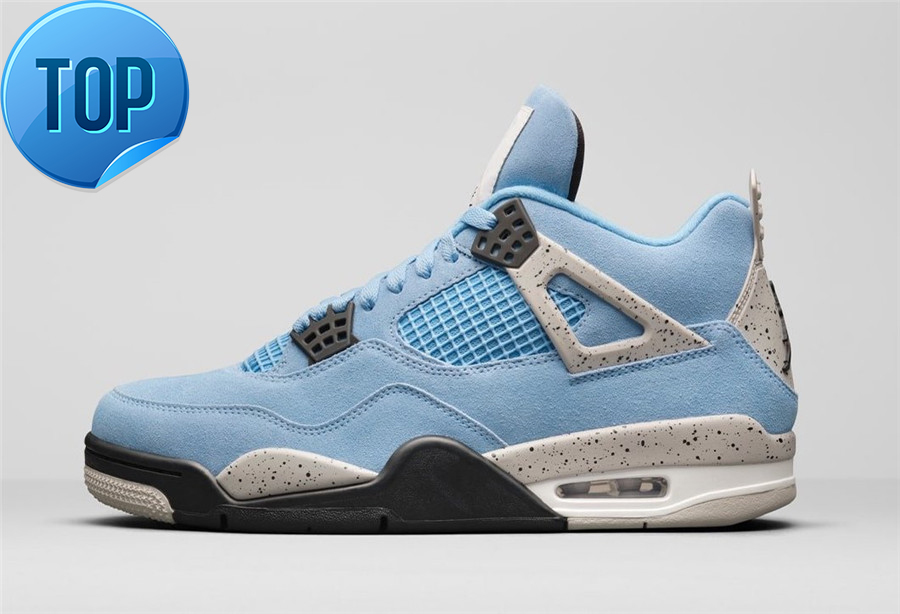 

2021 Authentic 4 SE University Blue Tech Grey 4S Outdoor Shoes White Black Genuine Suede Man Woman Zapatos Sports Sneakers With Original Bo