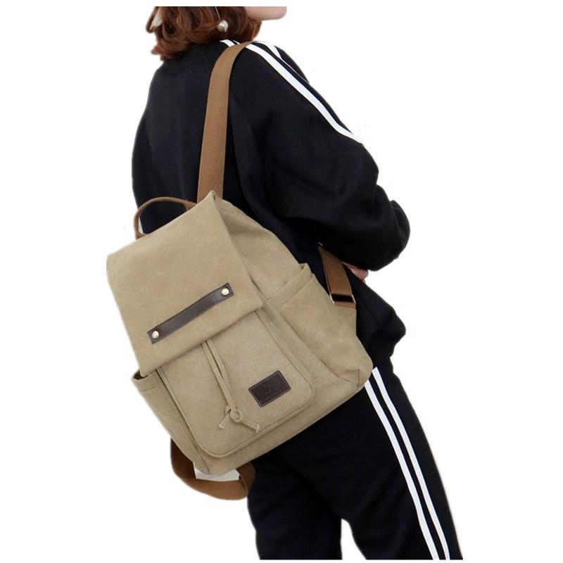 

Backpack Leisure And Simple Women's Travel Canvas Vintage Male Students, Black