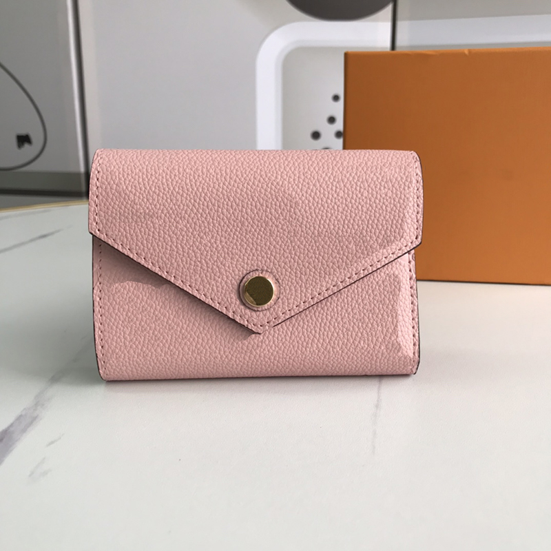 

High Quality Designers Wallets Women Bags Fashion 100% Real Leather Lady Purse Black Red Cards Holder Wallet with Box, A1