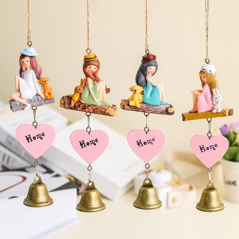 

Little girl wind chime pendant student gift creative home Zakka grocery resin Wind Chime