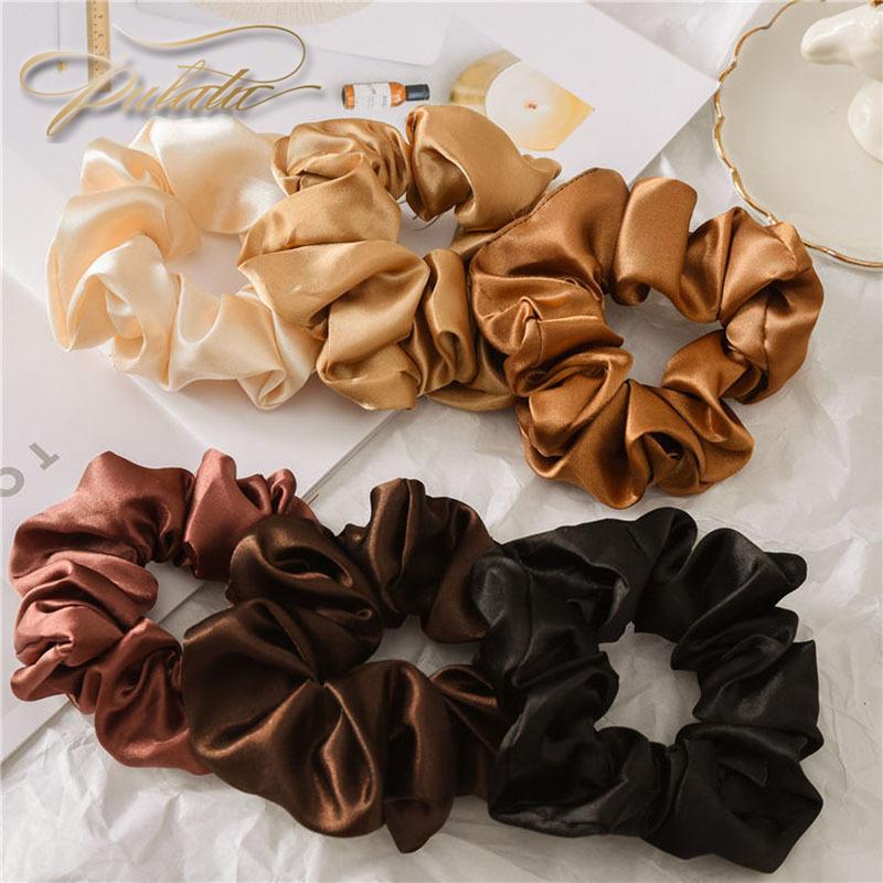 

Hair Clips & Barrettes PULATU Round Band Classic Jewelry Korean Accessories For Women Soild Color Elastic Tie Cloth Loop, Golden;silver
