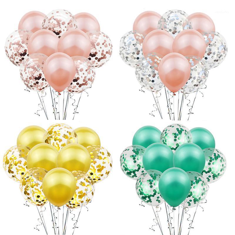 

Party Decoration 10 Pcs Mixed Rose Gold Confetti Balloons Happy Birthday Peal Latex Ballons Wedding Supplies