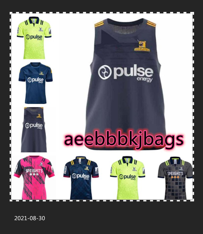 

Fans Version 2021Super Rugby Jersey Highlanders home away t-shirt HIGHLANDER Retro singlet Rugb y Men, Black