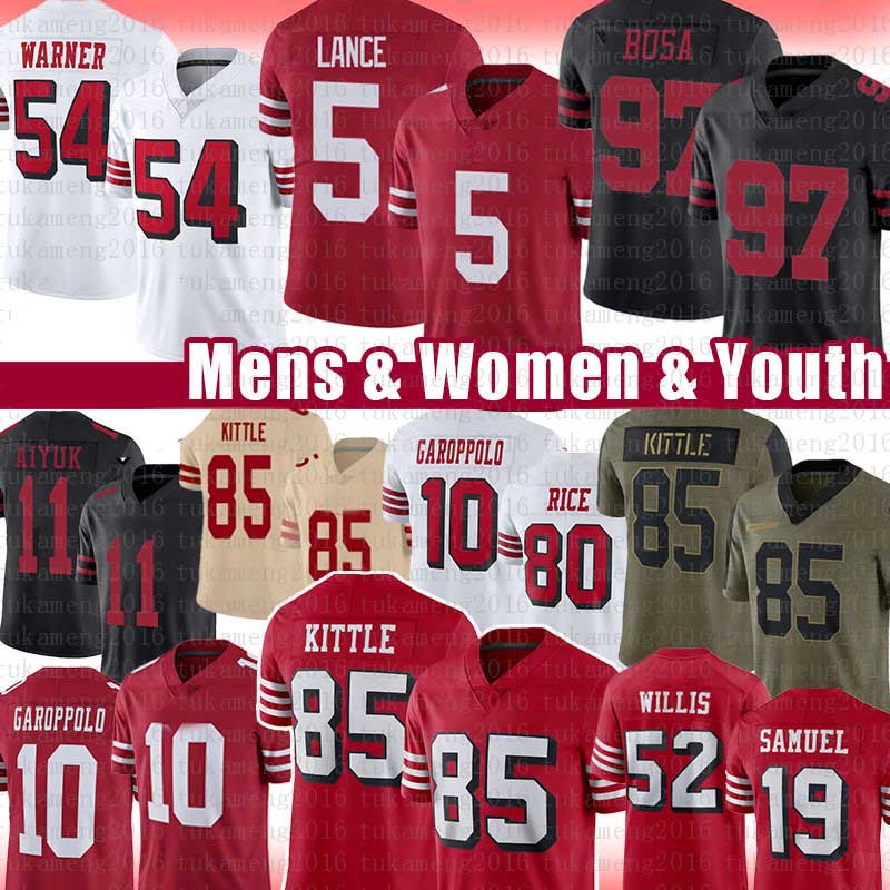 

75th 5 Trey Lance George Kittle Jersey Nick Bosa Fred Warner Deebo Samuel Jimmy Garoppolo Jerry Rice Colin Kaepernick Patrick Willis Ronnie Lott Joe Montana Football, Mens jersey (49ren)