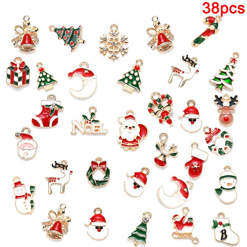 

Charms 20/38/70pcs DIY Xmas Bracelet Jewelry Making Mixed Christmas Enamel Pendants, Bronze;silver