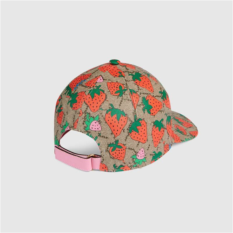 

High qualiClassic Letter strawberry Bucket hat Adults and children Famous Cotton Adjustable Skull Sport Golf Curved print baseball cap, Customize