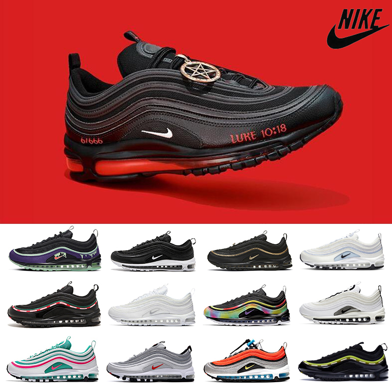 

Air max 97 mens running shoes Mschf Lil Nas x Satan Luke inri jesus Halloween triple black white gold University Red 97s undefeated men women trainer sports sneakers, Color#11